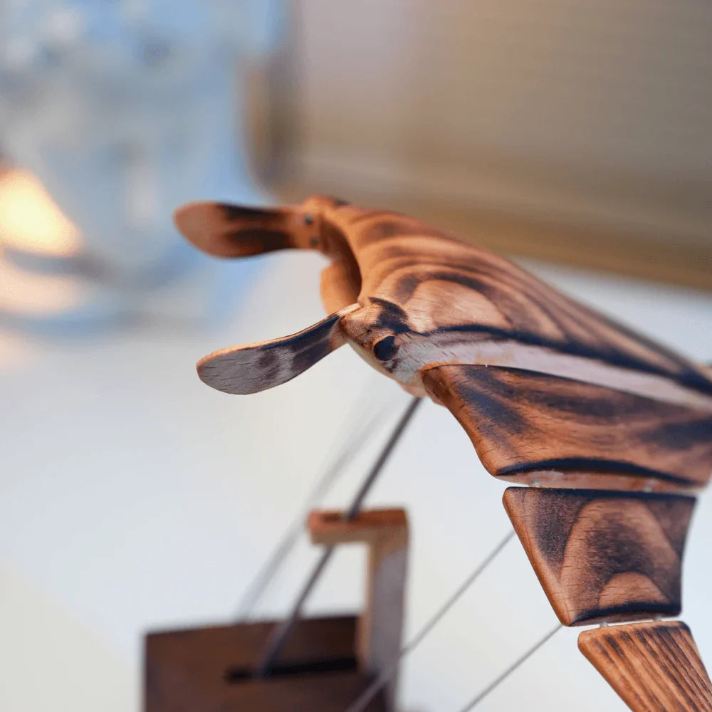 Raya manta de madera hecha a mano